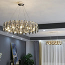 Axyaa Crystal LED Hanging Chandelier for Elegant Home Decor Lighting