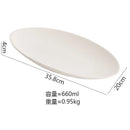Axyaa Matte Striped Oval Ceramic Fish Plate for Molecular Cuisine Tableware