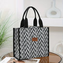 Axyaa Wave Pattern Lunch Bag: Stylish & Spacious Tote for Work, Picnics, & Shopping