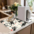 Watercolor Large Kitchen Drain Pad Quick Dry Absorbent Anti-slip Drying Mat by Axyaa