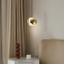 Axyaa Marble Gray Glass Pendant Light Adjustable Chandelier for Dining Room