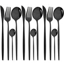 Axyaa 12-Piece Pink Gold Stainless Steel Cutlery Set
