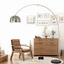 Axyaa Nordic Marble Arc Floor Lamp Silver Wood Finish