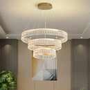 Axyaa Gold Metal Chandeliers Modern Luxury Crystal LED Hanging Lamps