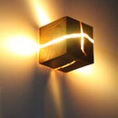 Axya Square Wood Crack LED Wall Sconce, Nordic Night Light for Modern Home Decor