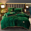 Axyaa King Milk Velvet Bedding Set - Ultra-thick, Skin-friendly, Antistatic Quilt Cover