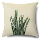 Axyaa Green Leaf Linen Pillowcase, Simple Style Decorative Sofa Cushion Cover