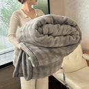 Axyaa Cozy Rabbit Fur Throw Blanket: Soft Plush Sofa Bed Autumn Winter Warm Blanket