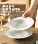 Axyaa Ceramic Straw Hat Plate for Salad, Pasta & Western Dining