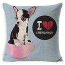 Dog Breed Cotton Linen Cushion Cover Set by Axyaa: Bull Terrier to Chihuahua & More