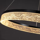 Axyaa Black Rings Pendant Lights: Modern, Minimalist Chandelier with Remote Control