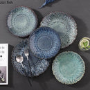 Axyaa Flower Shaped Ceramic Plate - Creative Tableware for Pasta, Dessert, and Fruit Salad