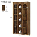 Axyaa 5-Tier Arched Display Bookcase, 70.87" Tall Vintage Bookshelf with Open Shelves