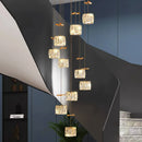 Axyaa Crystal Chandelier Stair Pendant Light Living Room Interior Lighting