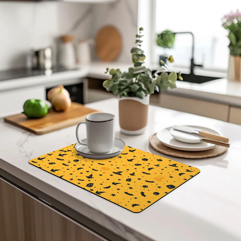 Halloween Bat Ghost Silhouette Drying Mat - Axyaa Kitchen Table Decor