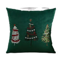 Axyaa Christmas Tree Snowflake Embroidery Pillow Cover 45x45cm 30x50cm Red Green Square