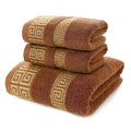 Axyaa 3-Piece Waffle Towel Set: 1 Bath, 2 Hand Towels - Cream