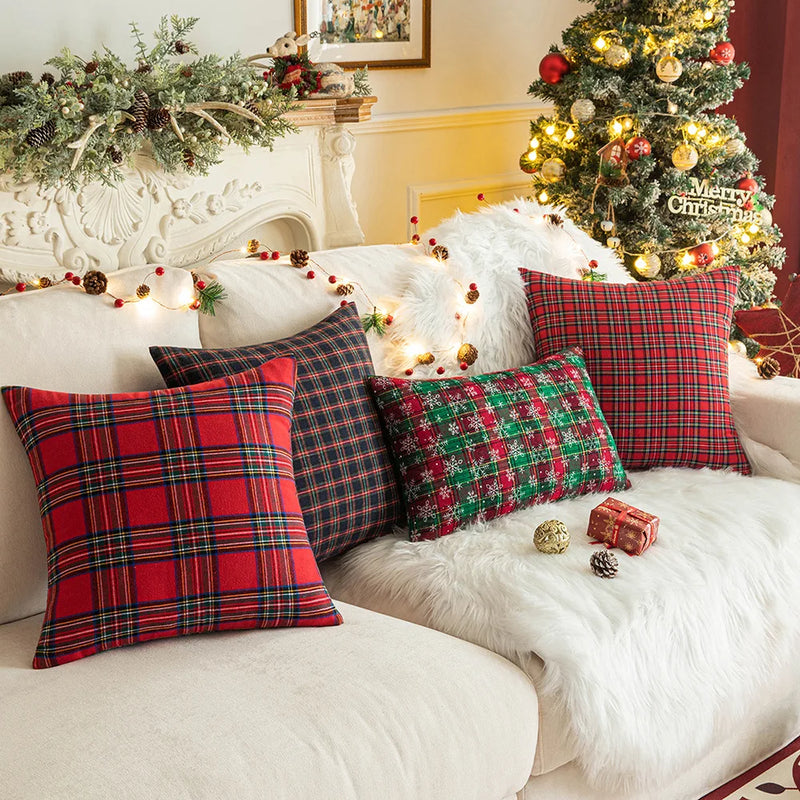 Axyaa Christmas Decor Cushion Cover 45x45 Nordic Pillowcases for Living Room