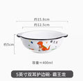 Axyaa Dinosaur Kids Bowl, 5-inch Double Eared Porcelain Snack Bowl