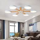 Axyaa Modern Wooden Ceiling Light 3/6/8 Lights LED Luminaire for Living Room Bedroom