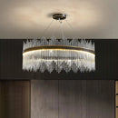 Axyaa Black/Gold Metal Crystal Chandelier LED Pendant Light Luxe Dimmable Fixture