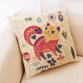 Axyaa Cartoon Cat Linen Pillowcase - Modern Home Decor, Kids Room Pillow Cover