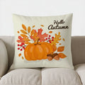 Axyaa Autumn Leaves & Pumpkin Pillow Cover - Sofa Bedroom Car Cushion Cover