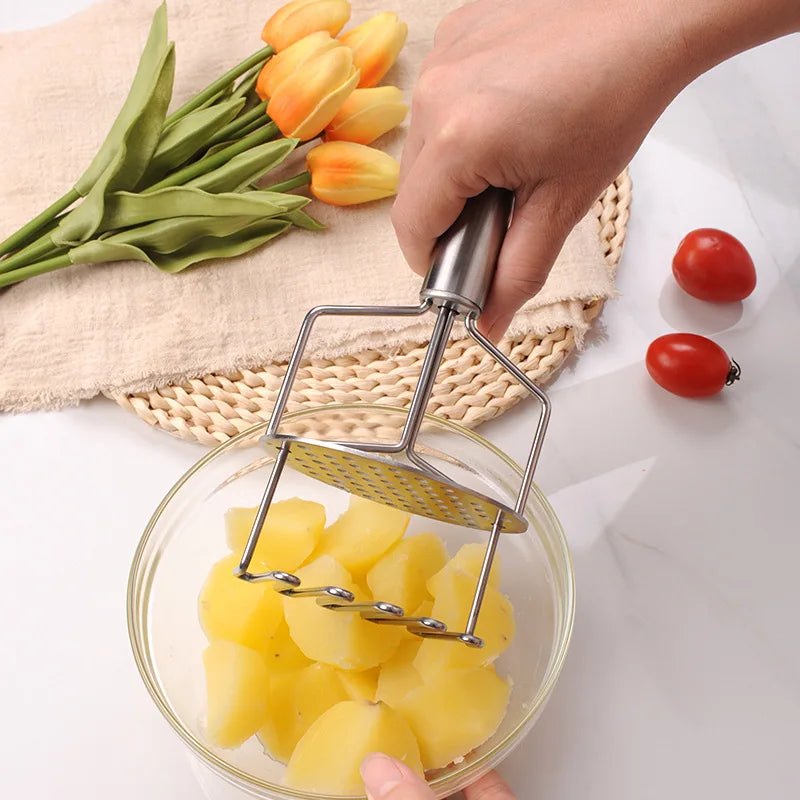 Axyaa Stainless Steel Potato Masher Fruit Vegetable Chopper Kitchen Gadget