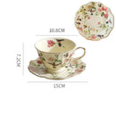 Axyaa Ceramic Flower Bird Coffee Mug | Vintage Gold Border Tea Cup