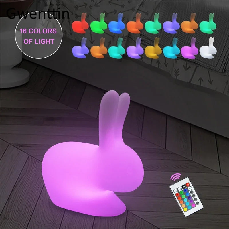 Axyaa RGB Small Rabbit Night Light with Remote Control for Kids' Bedroom
