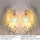 Axyaa Peacock Wall Lamp Sconce Light for Living Room Bedroom