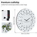 Axyaa 32" Mirrored 3D Wall Clock with Sunburst Edge, Roman Numerals - Modern Home Decor