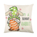 Axyaa Easter Bunny Eggs Pillowcase - 45x45cm Linen Sofa Cushion Cover