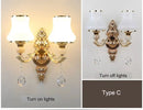 Axyaa Crystal Glass Wall Lamp | European Style Bedroom Club Bedside Aisle Light