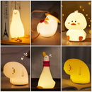 Axyaa Duck Patting Silicone Night Light: Rechargeable LED, Cute Children's Lamp, Home Decor