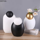 Axyaa Ceramic Vase Set Minimalist Desk Decor Flower Arrangement Room Aesthetic Pieces