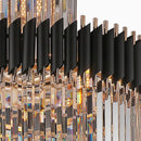 Axyaa Elegant Crystal LED Chandelier - Modern Black Rotating Light for Living Room and Staircase