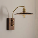 Axyaa Copper Glass LED Wall Lights Bedroom Living Room Pull Chain Switch Bedside Lamp
