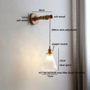 Axyaa Vintage Brass LED Wall Lamp Clear Glass Nordic Modern Stair Light