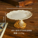 Axyaa Ceramic Dessert Plate Set. High-Footed, European-Inspired Design for Elegant Dining.