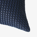 Axyaa Nordic Hand-Woven Leather Pillow in Black and White
