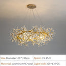 Axyaa Gold Crystal Chandelier Living Dining Room Modern Flower Pendant Light