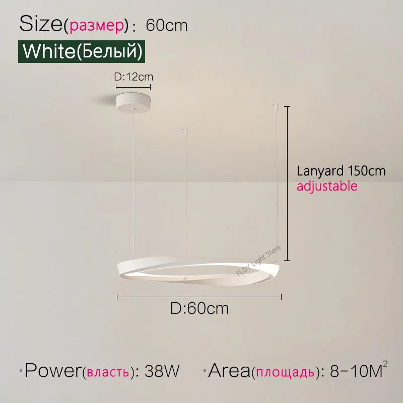 Axyaa Nordic Pendant Chandelier Ring Lamp for Modern Dining Room and Bedroom