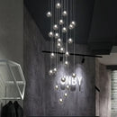 Axyaa Bubble Glass Ball LED Staircase Chandelier for Home Hotel Hallway Lighting