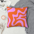 Axyaa Hot Pink & Red-Orange Polyester Pillowcase for Home Sofa Decor