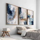 Navy Blue Geometric Canvas Print by Axyaa - Modern Minimalist Wall Art Poster