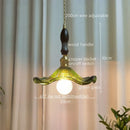 Axyaa Green Glass LED Pendant Lights - Japanese Style Home Decor Chandelier