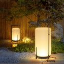 Axyaa White Acrylic Black Outdoor Floor Lamp for Garden Hotel Bedroom