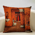 Axyaa African National Style Linen Cushion Cover 45x45cm for Sofa Decor and Artistic Home Decor