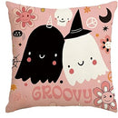 Axyaa Cute Ghost Halloween Pink Throw Pillow Cover 40X40cm